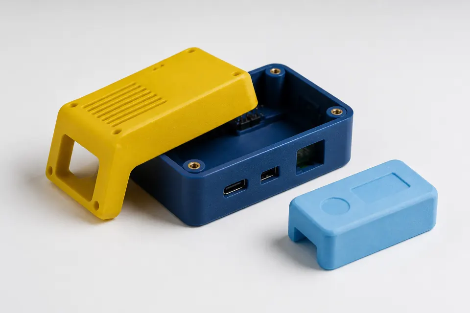 Illustrative colourful 3D printed product prototype